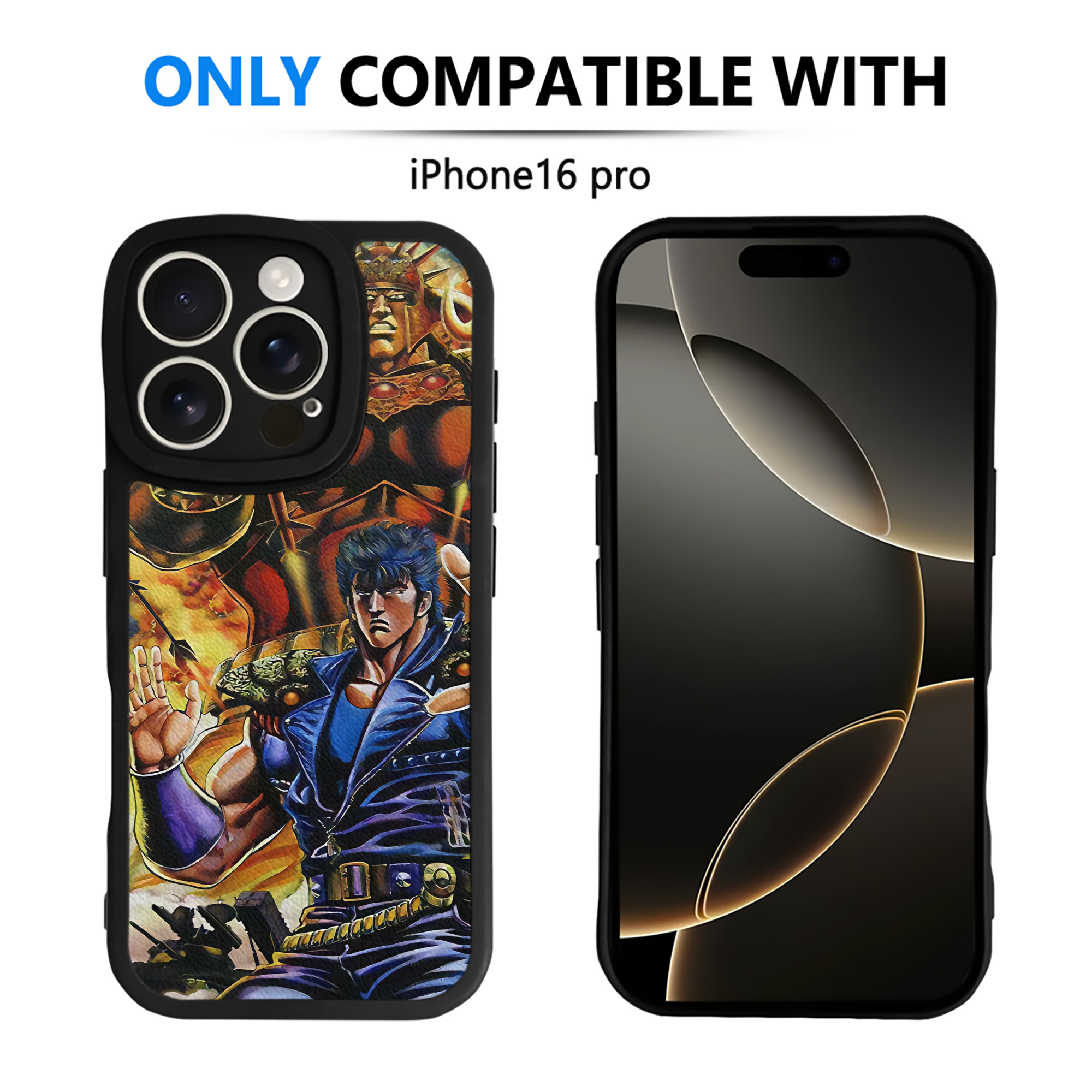 （画像用） 北斗の拳 Fist of the North Star 【iPhone 16シリーズ対応】シリコンスマホケース（レザー調） 材質：シリコン